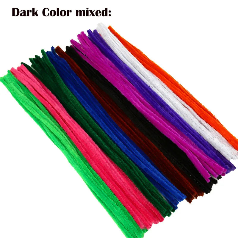 100/200/300/500/1000pcs DIY Plush Chenille Sticks Stem Pipe Cleaner HandCraft part for Spring Xmas Halloween Newyear Easter