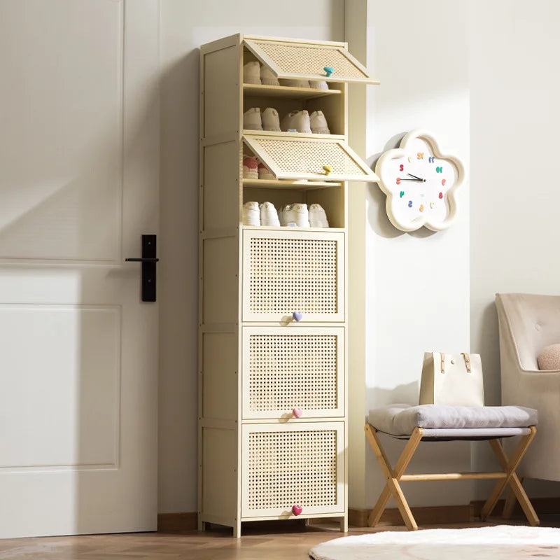 Cream-style Shoe Cabinets Creative Slit Storage Multi-layered Shoe Cabinets Simple Living Room Furniture La Combinaison YSXG