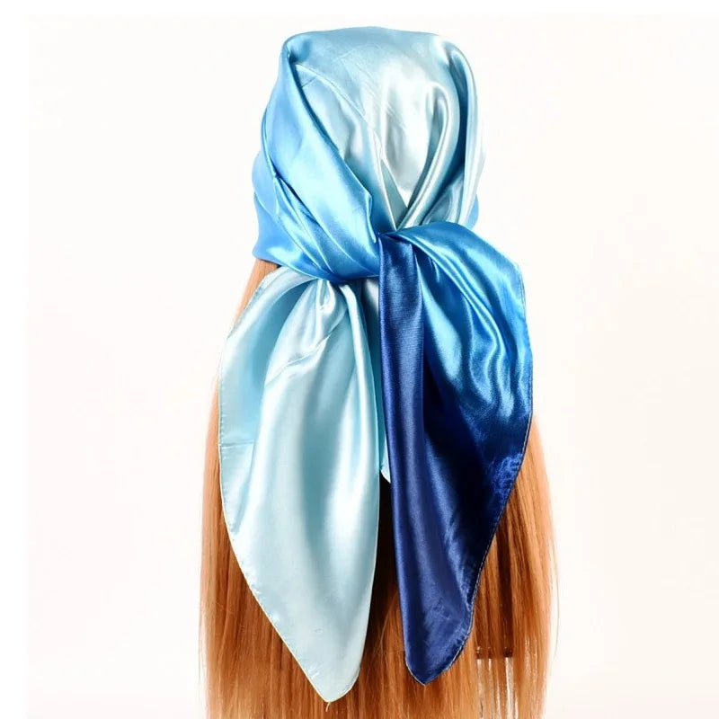 Silk Head Scarf Women Luxury Fashion Hair Scarves Summer Foulard Femme Satin Shawl Kerchief Girls Square Headscarf Bandana Cheve