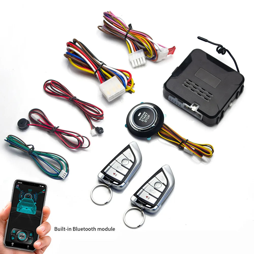 Remote Starter and Car Alarm Smart App Remote Start Stop System for Cars Engine Push Start System with Auto Ignition Button