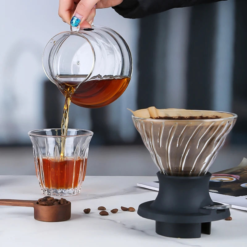 Smart CupNew Hand-Brewed Coffee Drip Filter Modern Style Silicone Glass Filter Cup Switch Complete Set