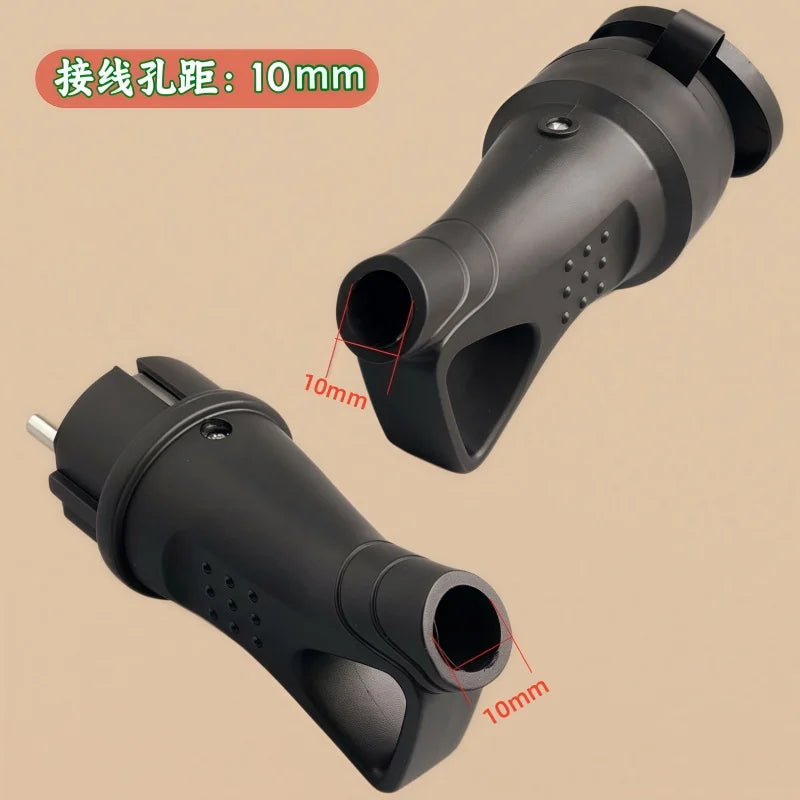 EU Rubber Waterproof Socket Plug Electrial Grounded European Connector With Cover IP54 For DIY Power Cable Cord 16A 250V