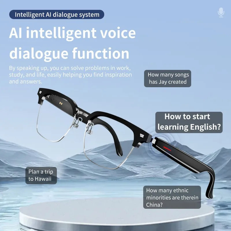 Smart AI Translation Bluetooth Glasses - Real-Time Interpretation  over 100 Languages with Music Playback And Call Functionality