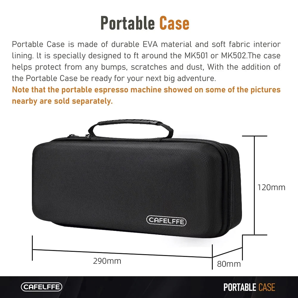 Cafelffe Portable Travel Bag Portable Coffee Machine Outdoor Combination Gift Giving Camping hiking EVA case with MK501 MK502