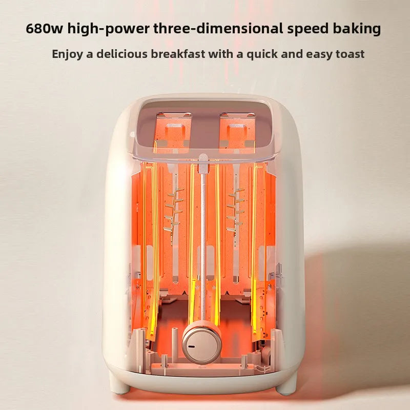 Midea Toaster Home Multifunctional Toaster Small Toaster Toast Automatic Breakfast Machine MT-RP04 220V 50HZ Widening six-speed