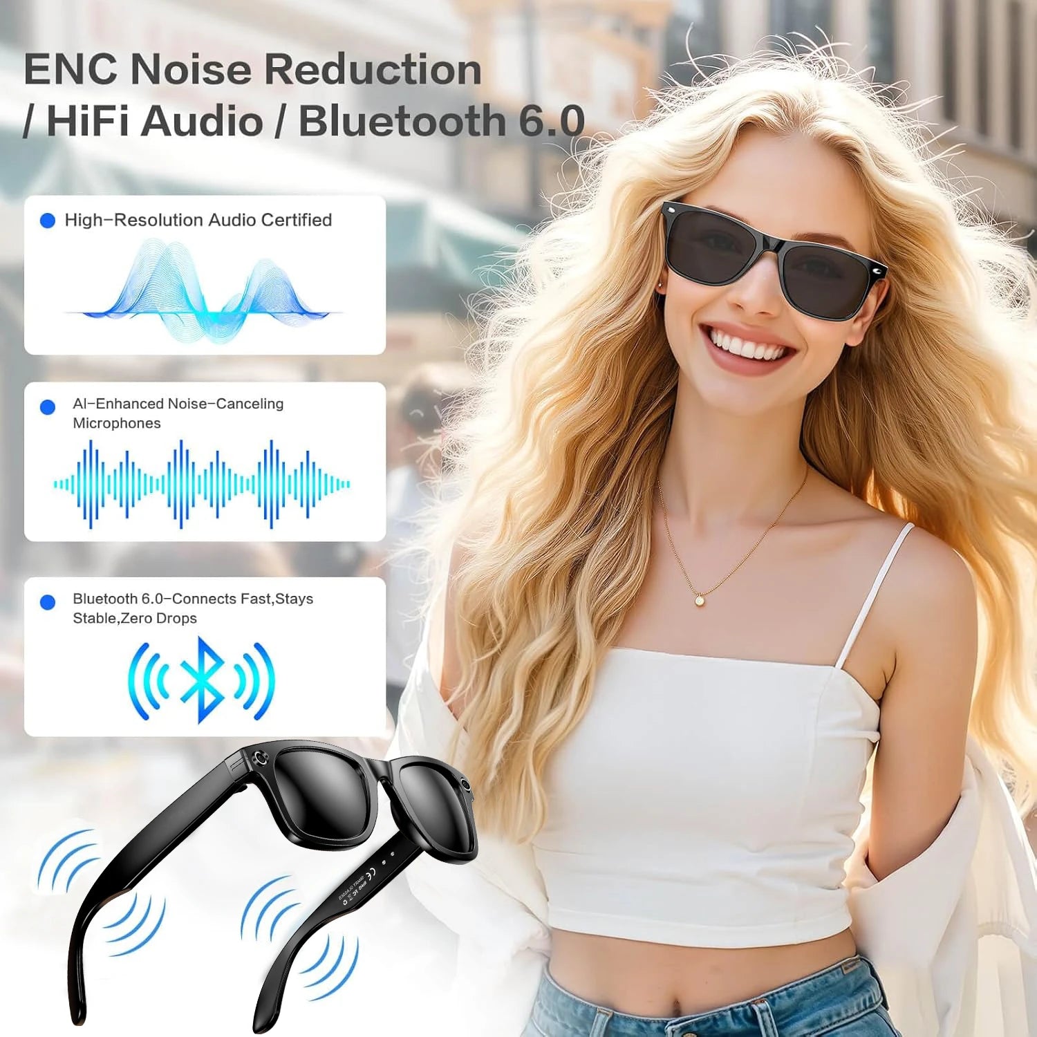 2026New Smart Glasses with 8MP Camera Video Recording AI Photo Recognition Bluetooth Call Voice Translation Sunglasses Men Women.