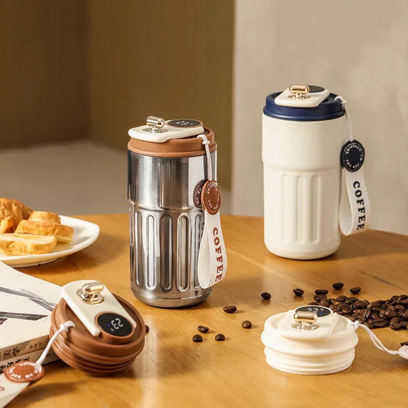 Stainless Steel Vacuum Cup Office 450ml 510ml Thermos Bottle Smart Display Temperature Coffee Cup Business Portable Thermal Mug