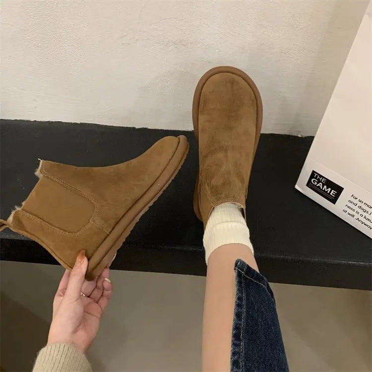 Snow Boots for Women 2025 New Autumn and Winter Popular Warm Cotton Shoes Fleece-Lined Thickeneded Boots Casual Short Botines