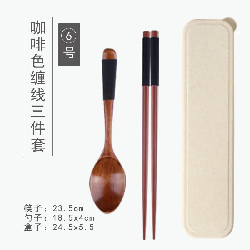 Handmade Dinnerware Cutlery for Kitchen, Wooden Spoon & Fork Dinner Kit for Rice, Soups, Cereal, Home Tableware - Free Item