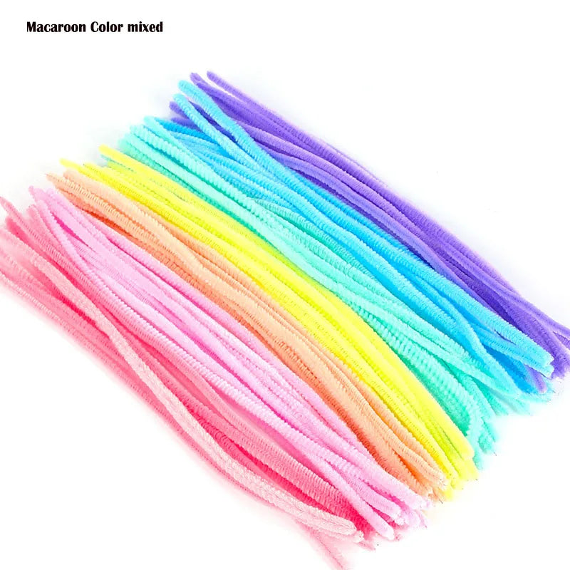 100/200/300/500/1000pcs DIY Plush Chenille Sticks Stem Pipe Cleaner HandCraft part for Spring Xmas Halloween Newyear Easter