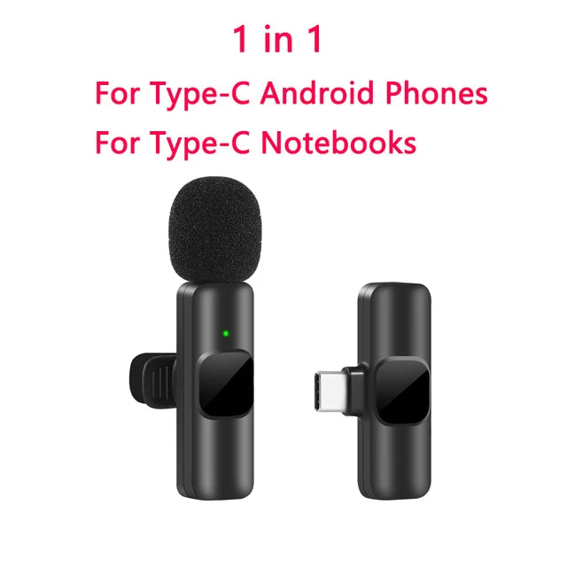 k60 New Wireless Lavalier Microphone Portable Audio Video Recording Mini Mic for Android Live Broadcast Gaming Phone Mic