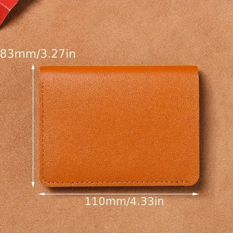 Leather Small Wallet for Men Short Simple Women's Purse Fashion Ultra Thin Credit Card Bag Coin Purse - Free Item
