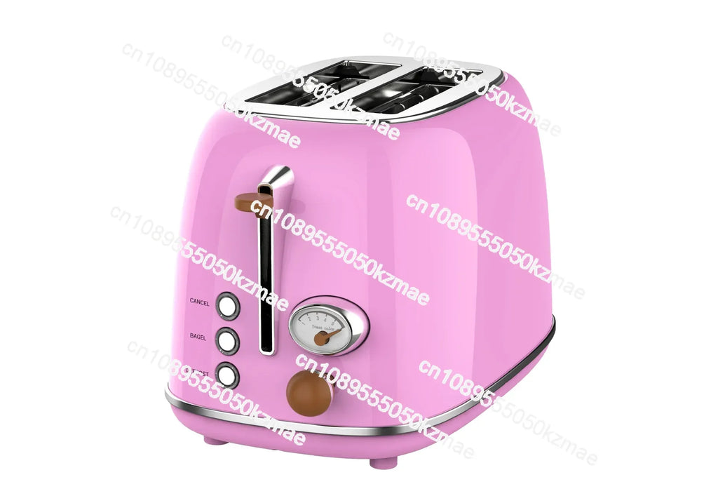 Retro 2-Slice Toaster with Grill, Multifunctional Smart Bread Toaster Kitchen Appliance