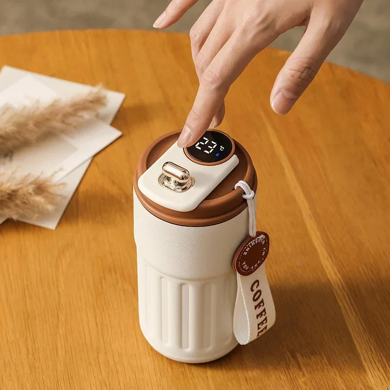 Stainless Steel Vacuum Cup Office 450ml 510ml Thermos Bottle Smart Display Temperature Coffee Cup Business Portable Thermal Mug