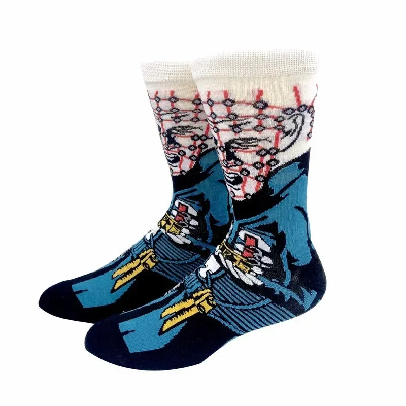 New Design Long Men Socks High Quality Comfortable Cartoon Characters Men and Women Fashion Happy Funny Socks Anime Socks