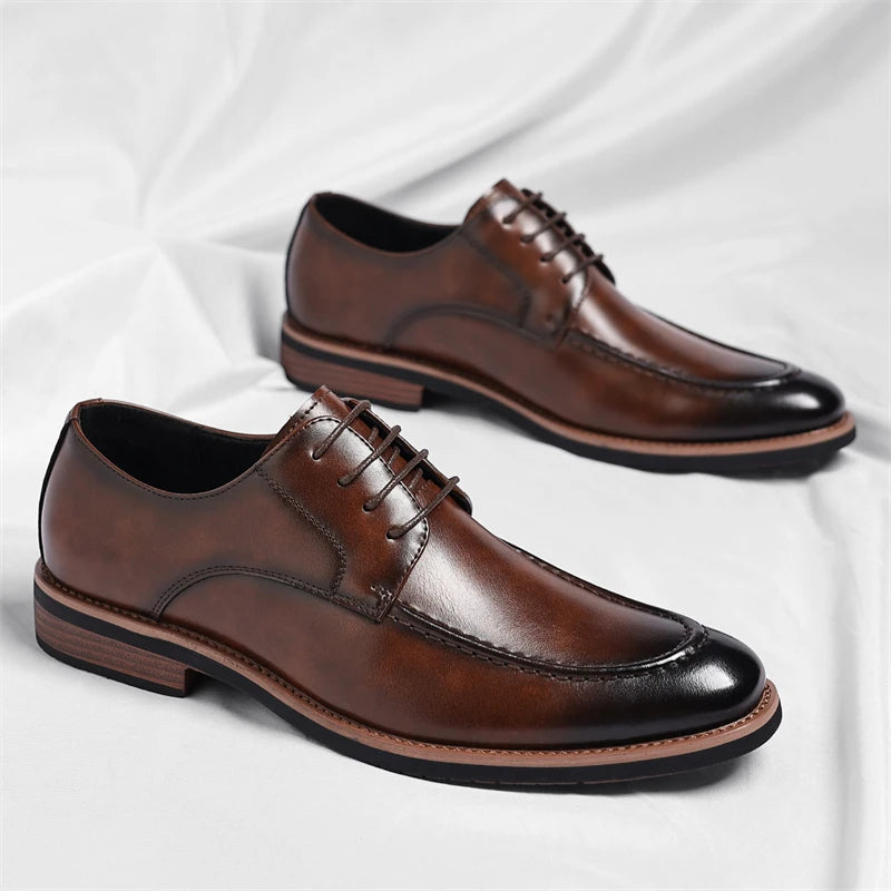 New Fashion Mens Solid-Color Oxford Shoes Business Formal Shoes Comfortable Casual Shoes Dress Party Derby Footwear Man Sneakers