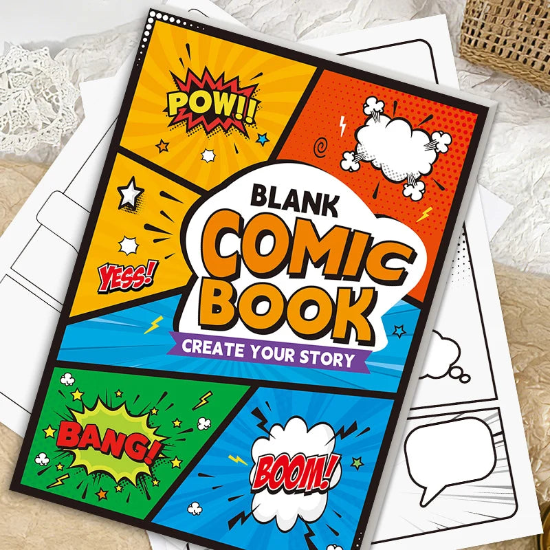 32 Pages Blank Comic Book for Kids Create Your Own Stories Cartoon Drawing Sketchbook