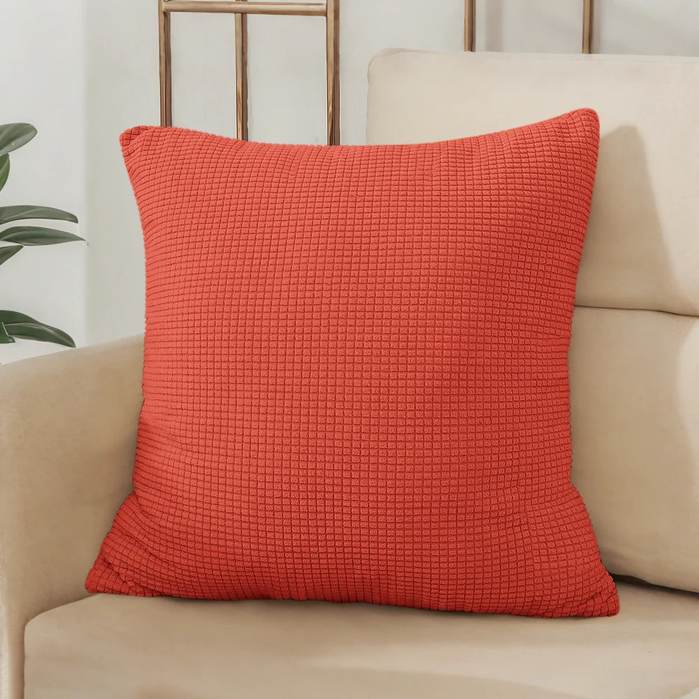 40x40 45x45 50x50 Solid Color Jacquard Pillow Cover for Sofa Office Waist Cushion Cover Home Decorative Pillowcase Decoration