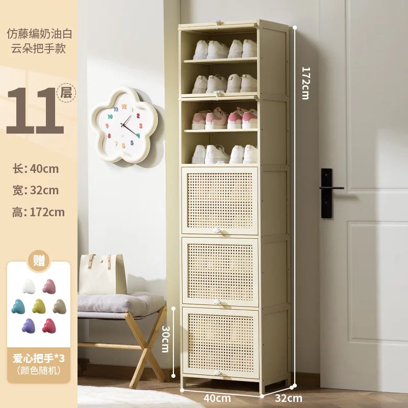 Cream-style Shoe Cabinets Creative Slit Storage Multi-layered Shoe Cabinets Simple Living Room Furniture La Combinaison YSXG