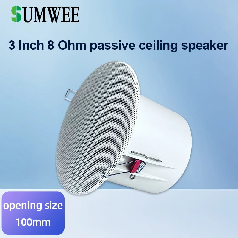 Home Audio Sound System 3inch Ceiling Speaker Background Music 10W Passive Wall Stereo Speaker For Bathroom Kitchen Home Theatre