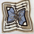 A new simple and elegant skin-friendly scarf, retro equestrian harness, classic soft silk scarf, portable sunscreen,