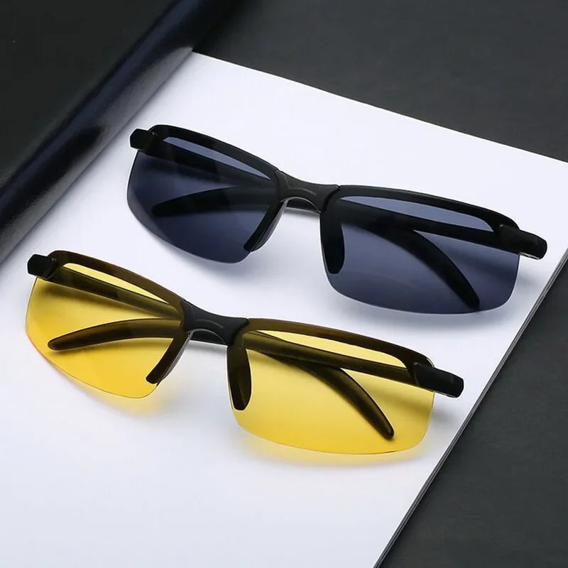 Night Vision Glasses Anti-Glare Driving Goggle Men Half Frame Polarized Sunglasses Driver Outdoor UV400 Day and Night Glasses