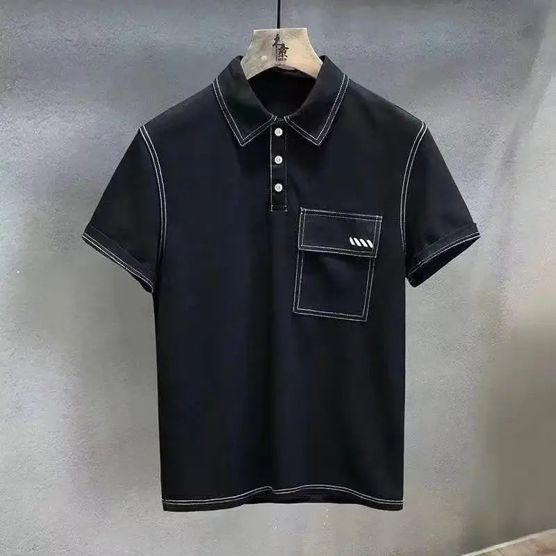 Polo Shirts White T Shirt for Men Graphic Man with Collar Tee Embroidery Top Basic Xl Stylish New in Tops & Tees Cheap Slim Fit