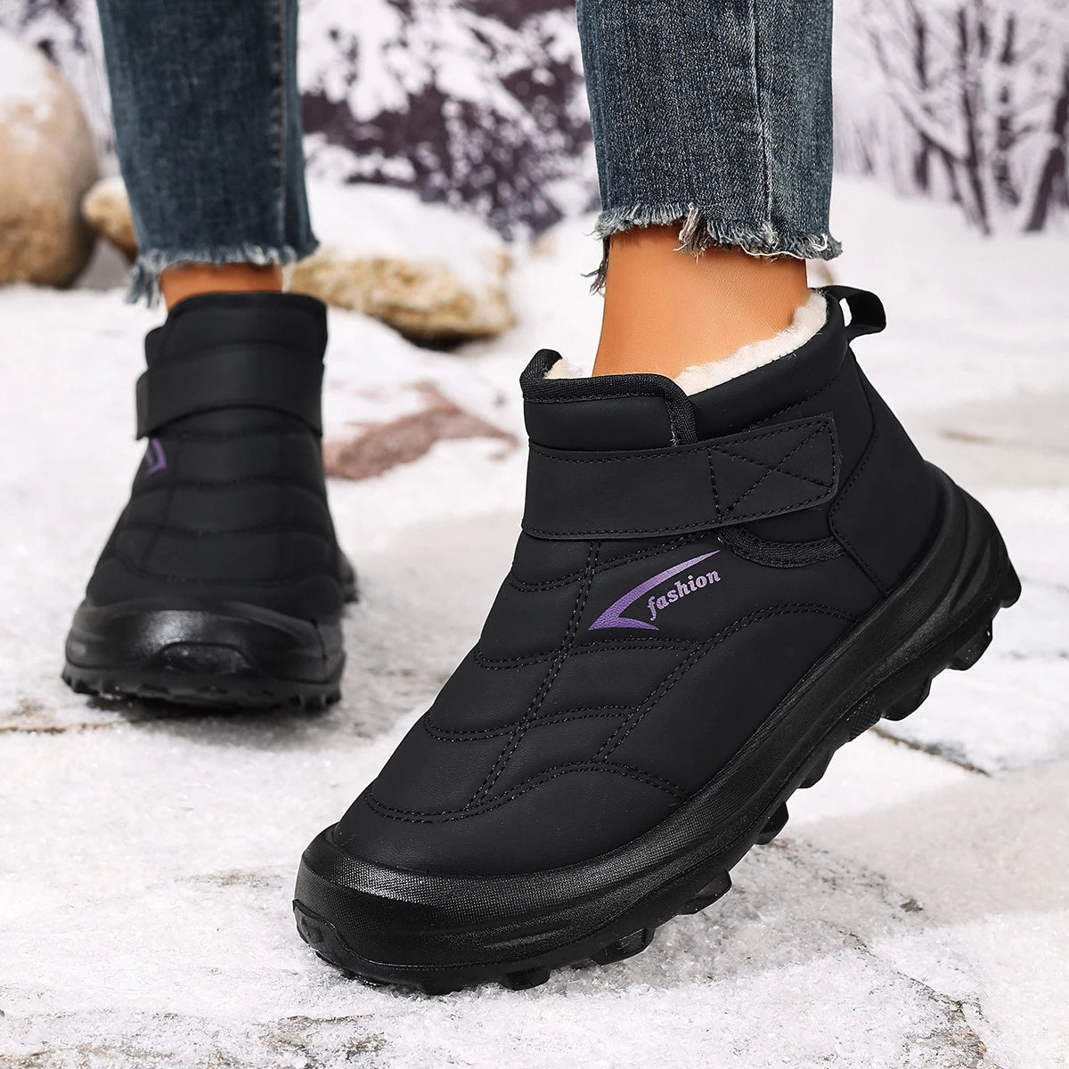 Women's cotton shoes for winter 2025 warm and comfortable casual and versatile waterproof and anti-slip wear-resistant shipping