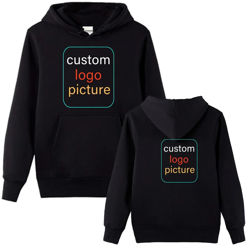 Custom Prints Men's Women's Hoodie Loose Casual Solid Color Hoodies Long Sleeve Cotton Hooded Personality Sweatshirts Clothes