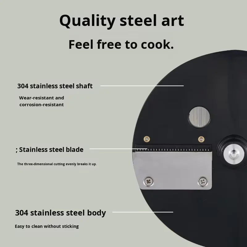 Professional Grade Food Processor for Global Cuisine:Vegetable Slicer 3-in-1 Function Stainless Steel Modern and Simple