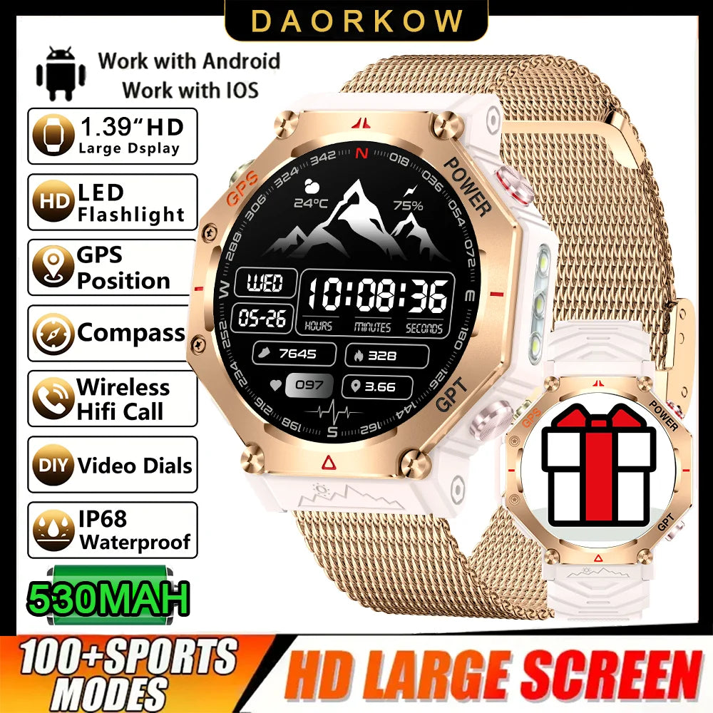 New GPS Smart Watch 1.39inch HD Pixel 360*360 Full Touch Screen AI Smart Assistant Health Monitoring Smartwatches for Men Women