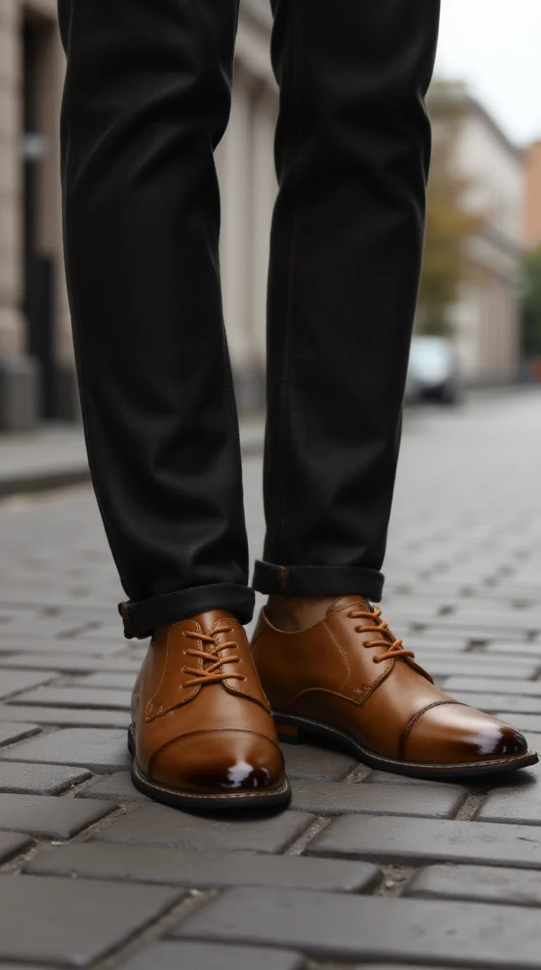 Men's Dress Shoes Fashion Comfortable 2025 Brand Leather Shoes Men