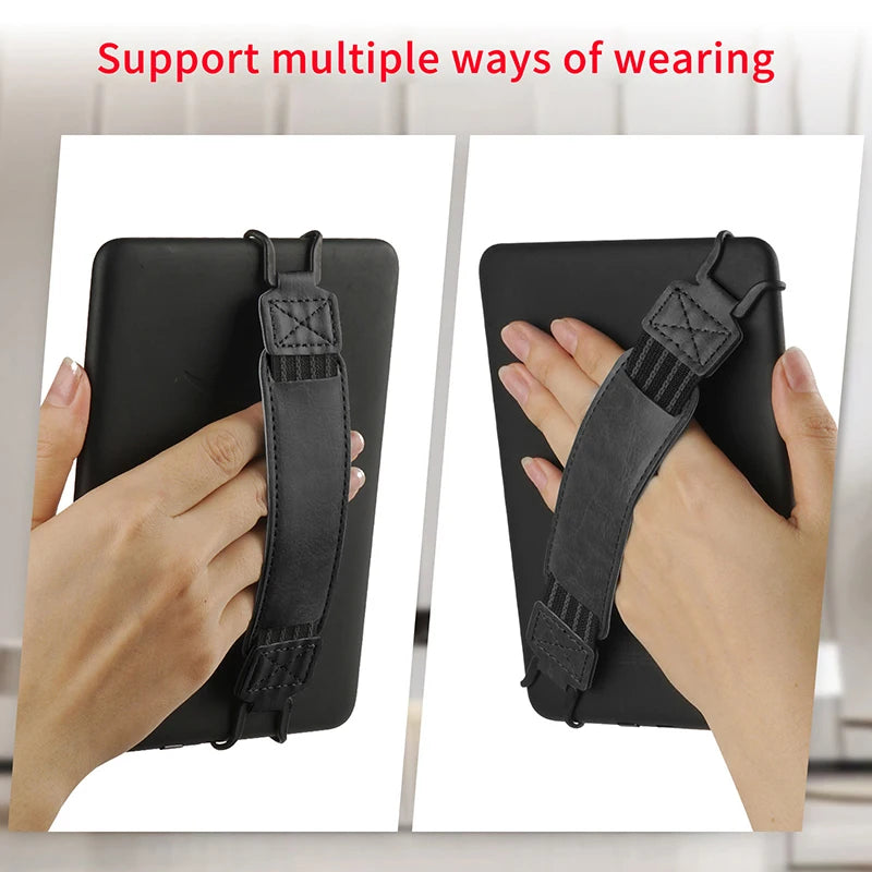 Leather Hand Strap For 6-11" Tablet Stand Handle Grip Security For IPad Xiaomi For Kindle Kobo Voyaga EReaders Holder