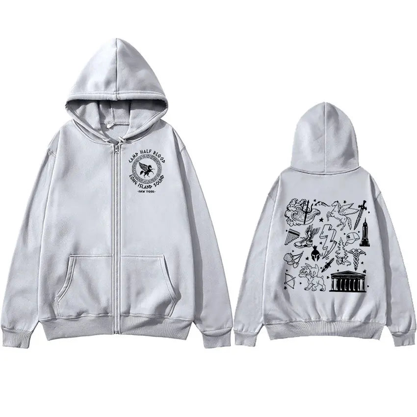 Camp Half Blood Percy Jackson Zipper Hoodie Long Island Sound Casual Zip Up Sweatshirt Men Women Fashion Hoodies New in Tops