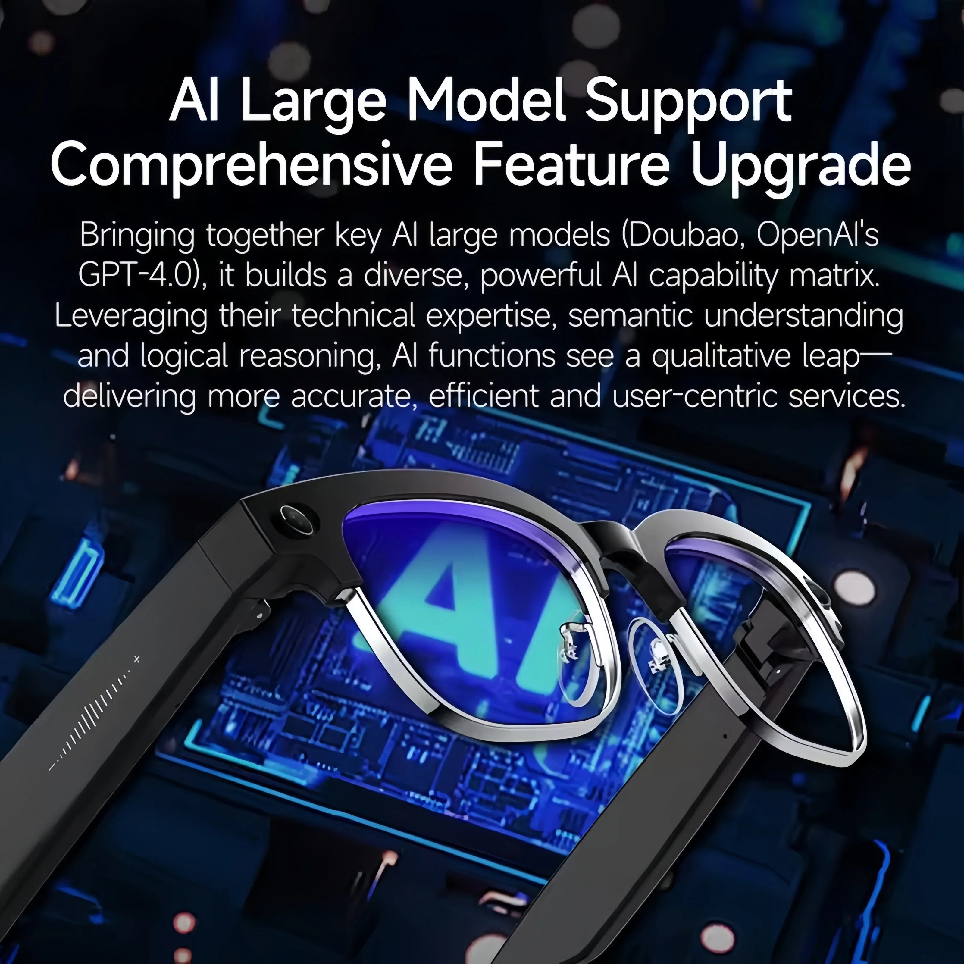 2026 New AI Smart Glasses 800W Ultra-Wide HD 4K Camera Video Recording 4GB AI Photo Recognition Bluetooth Call Translation Voice