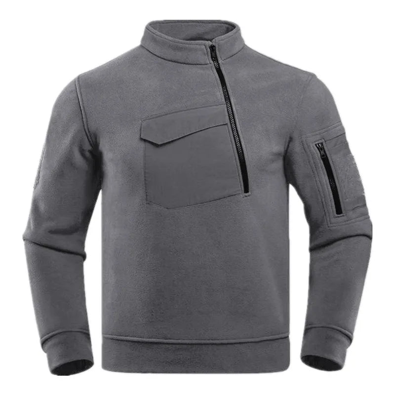 Men's Thermal Polartec Fleece Half Zip Pullover Winter Outdoor Warm Sweater Lightweight Long Sleeve Sweatshirt Military Clothing
