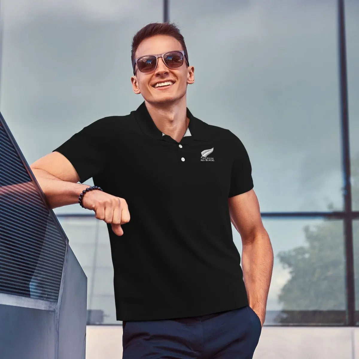 All Blacks Rugby Polo Shirts for Men Casual Solid Color Mens Polos Brand Versatile Clothing