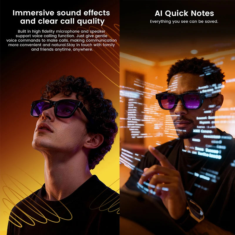 4k HD AI Smart Glasses Wearable 800W Camera Take Photo Video Bluetooth Call Voice Assistant Control Smart Sports ChatGPT Glasses