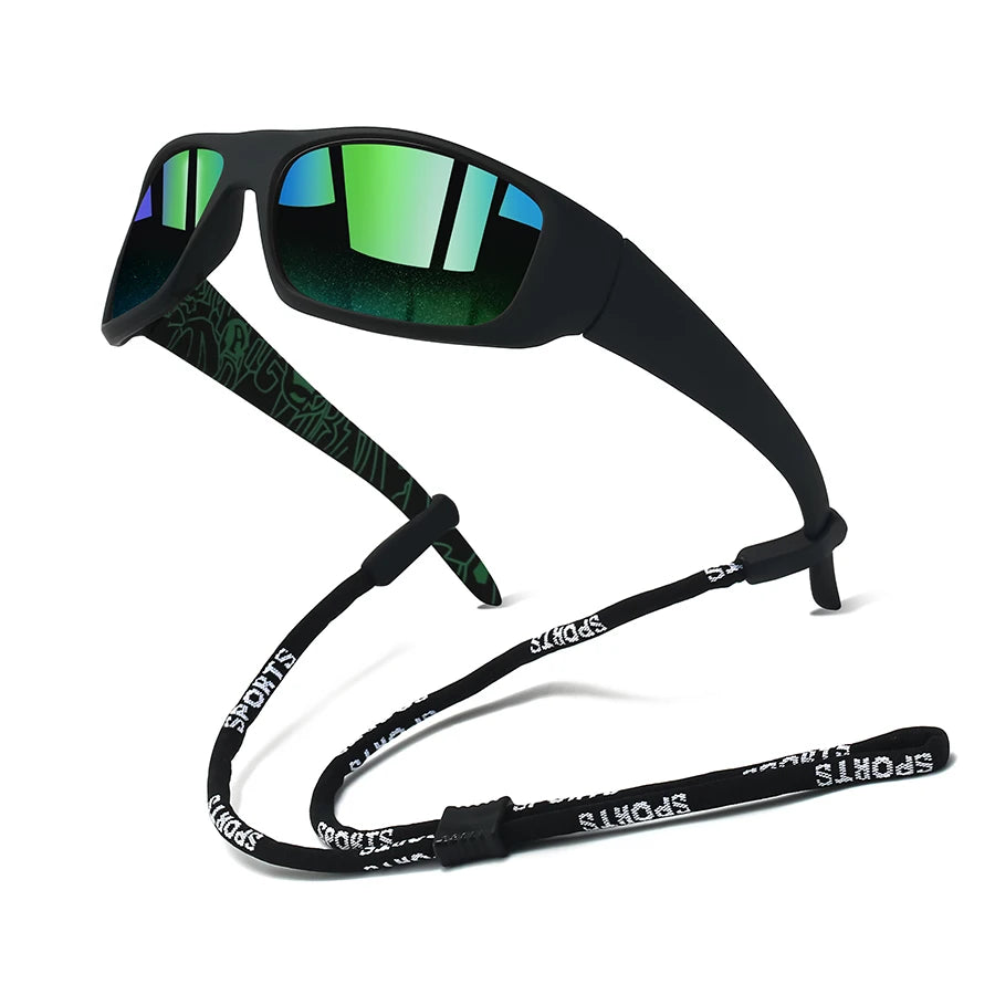 Fashion Vintage Sunglasses with Chain for Men And Women Driving Fishing Sports Running Mountaineering Safety Goggles