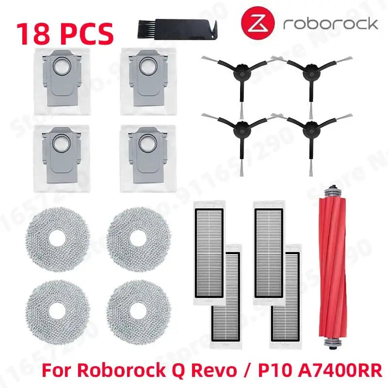 Roborock Q Revo / P10 A7400RR Spare Parts Main Side Brush Hepa Filter Mop Cloths Dust Bag Robot Vacuums Cleaner Accessories