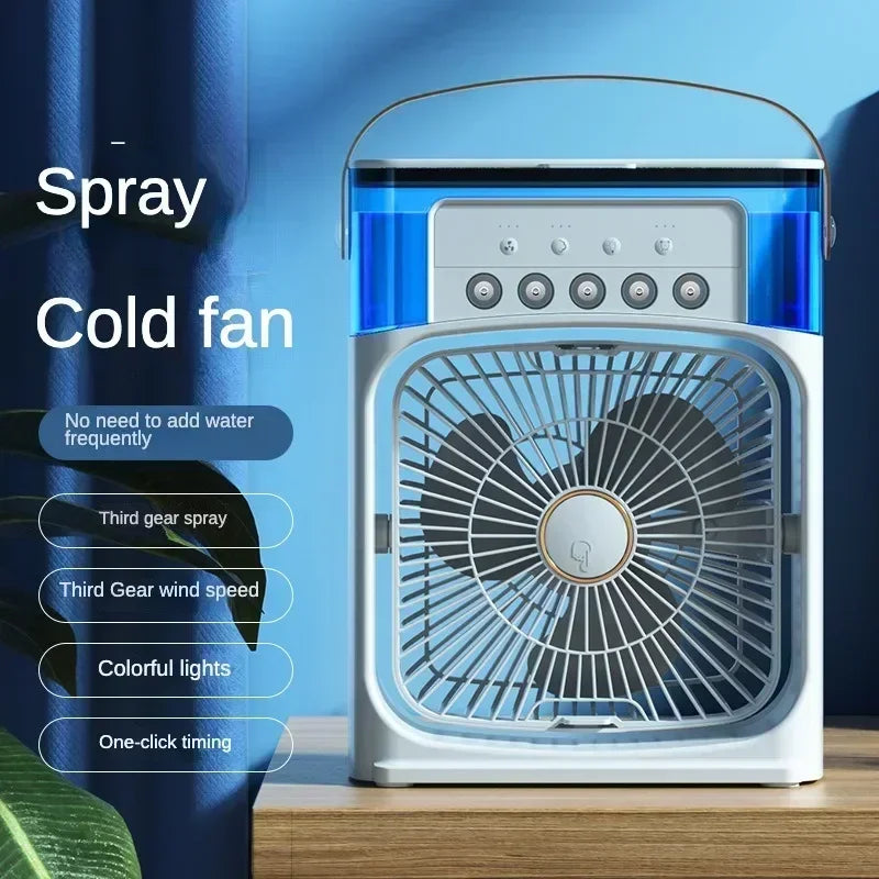3 In 1 Fan AIr Conditioner Household Small Air Cooler LED Night Light Portable Humidifier Air Adjustment Fan Office Home Fan New