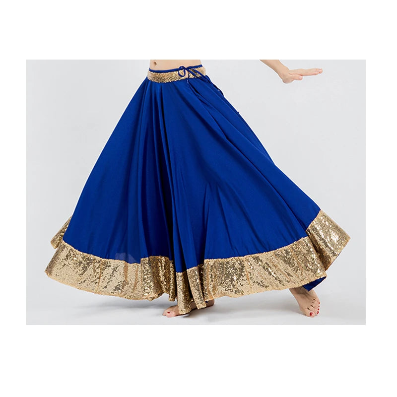 Indian Dance Skirt For Women Adult Big Swing Saree Clothes Oriental Dance Stage Performance Costumes 720 Degree Skirt DQL6990
