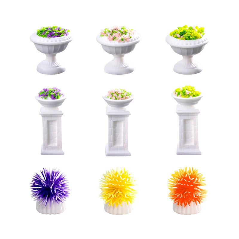 DIY Home Desktop Decorations  Simulation Flower Pot Plants Micro Landscape Figurine Miniature Mini Ornaments Resin Crafts Gifts