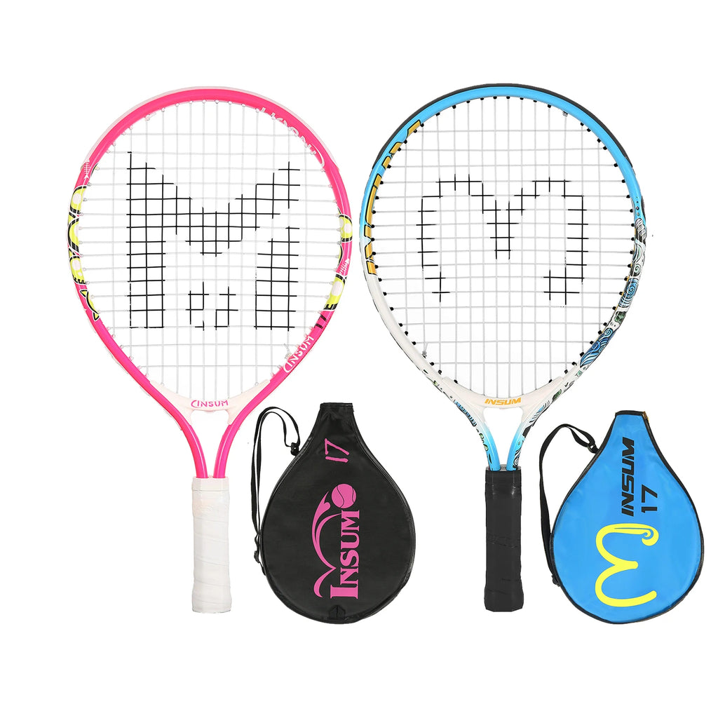 Kids Tennis Racket,17" Aluminum Tennis Racket with Carry Bag for Kid,Toddler Outdoor/Indoor Sport Play Rackets