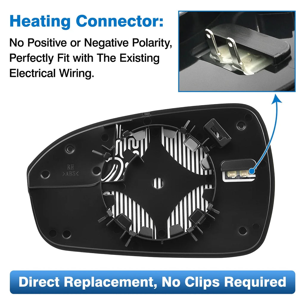 1PCS Replacement for Ford Fusion 2013-2020 Car Side Heated Mirror Glass Rearview Mirror Lens Left /Right DS7Z17K707B USA Version