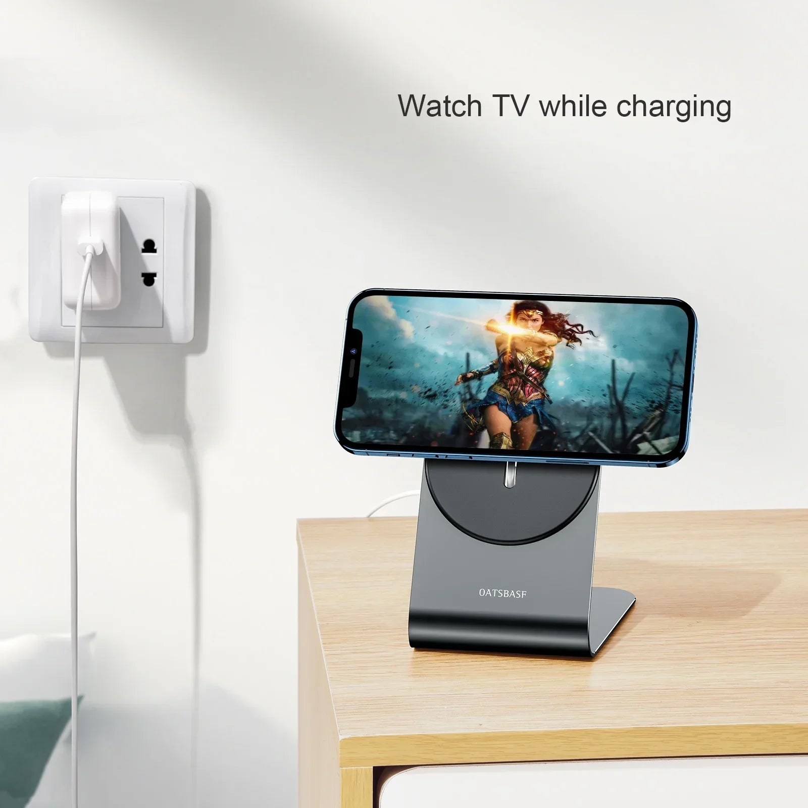 Eary Magnetic Wireless Charger Stand For iPhone 15 14 13 Pro Max Phone Holder Aluminum Metal Wireless Charging Dock Station Base