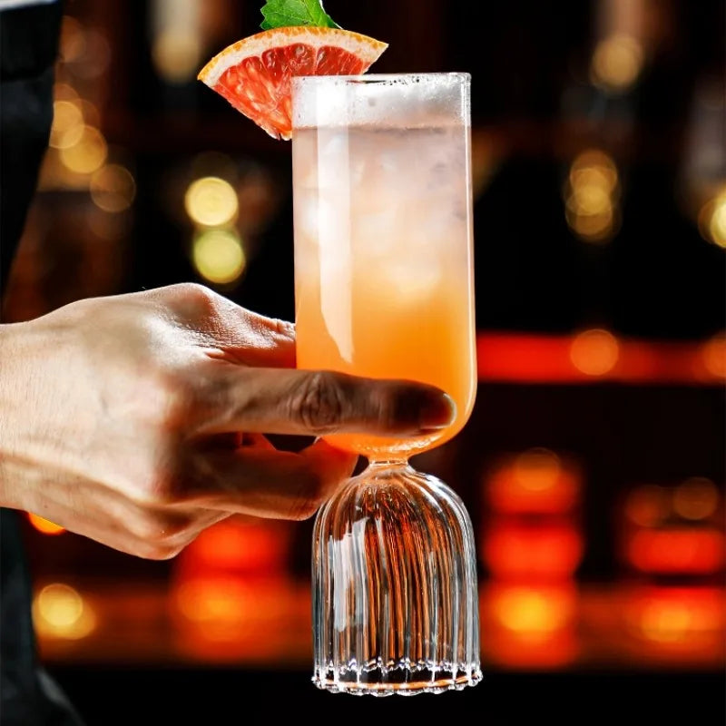 Frilled Highball Glass Cups Creative Cocktail Juice Glasses Cup Molecular Champagne Flute Bar Party Wine Cup Kitchen Tools