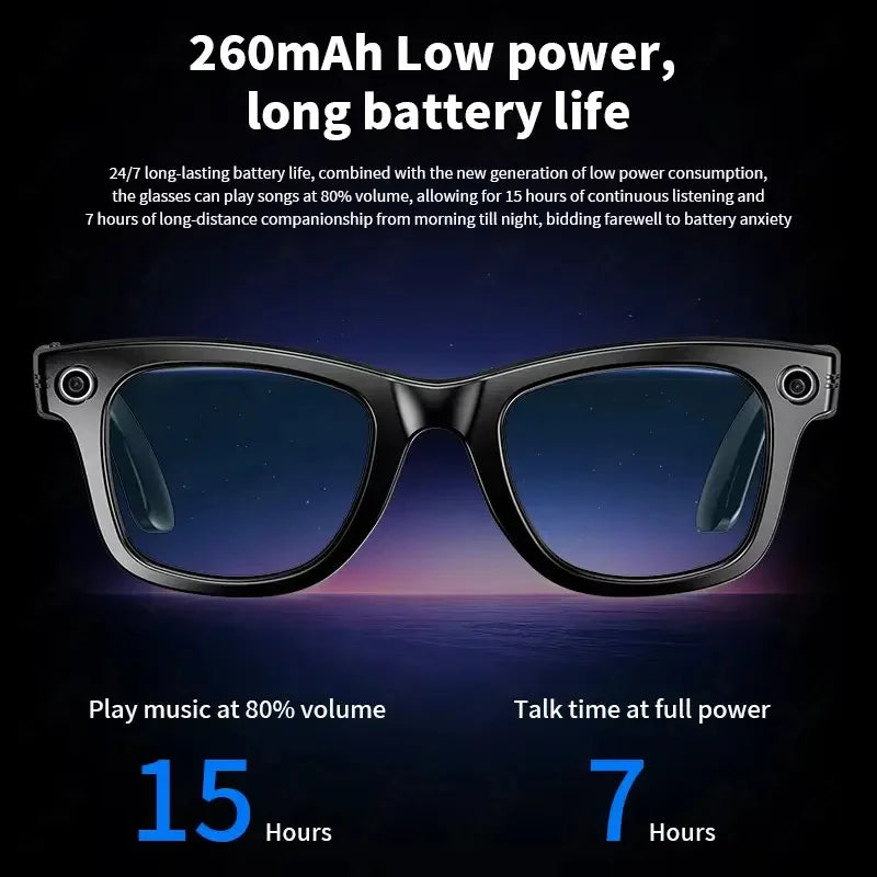 2025 AI Smart Glasses HD 800w Pixel Camera Shooting and Recording Touch Sport Sunglasses Bluetooth Call AI Transmission Glasses