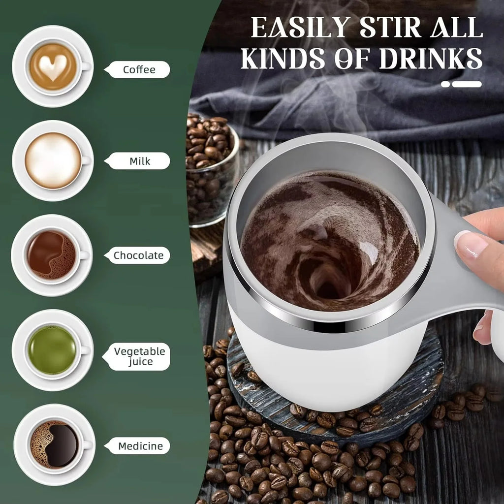 Magnetic Self-stirring Coffee Cup 304 Stainless Steel Milk Cup Smart Mug Suitable For Office Commuting USB Rechargeable