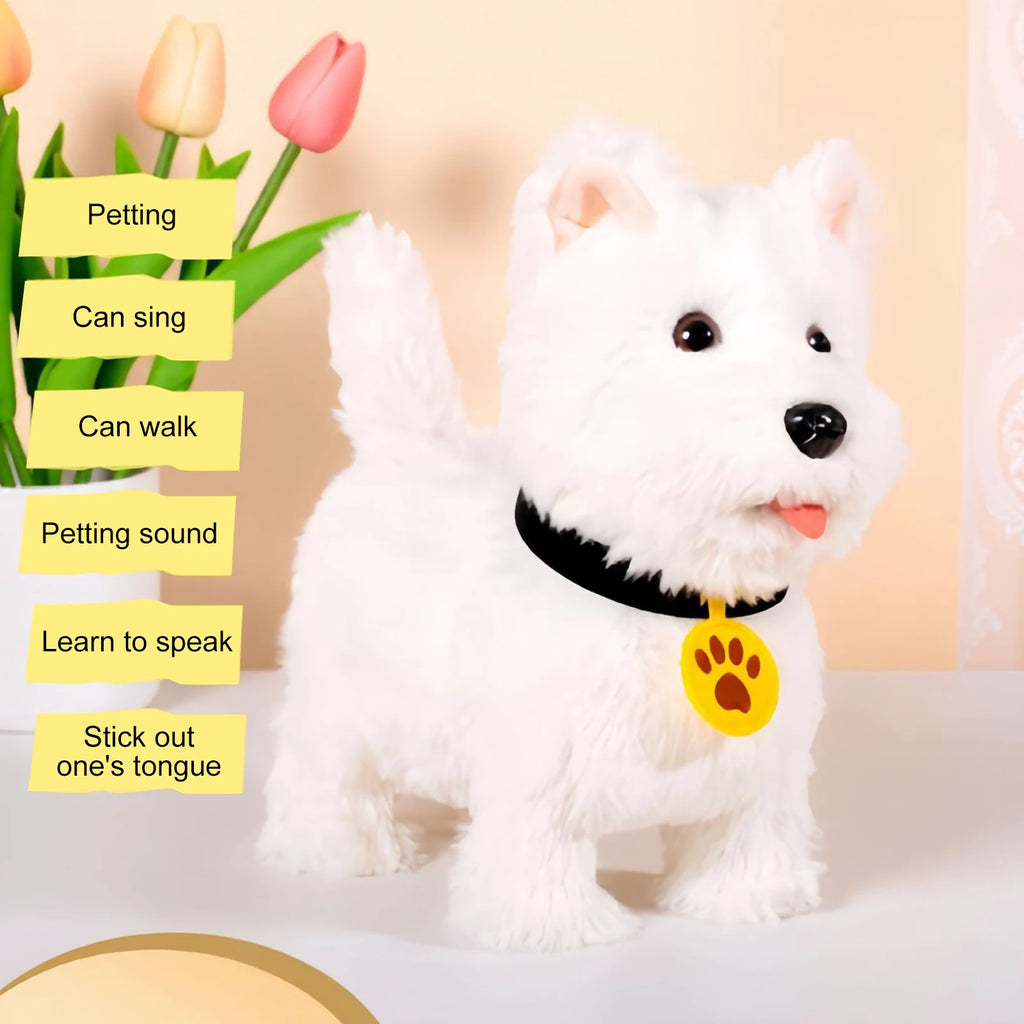 Cute Realistic Interactive Puppy Pet Dog Barking Walking & Tail Wagging Robot Dog Toy Present Pet Gifts for 3+ Year Boys Girls
